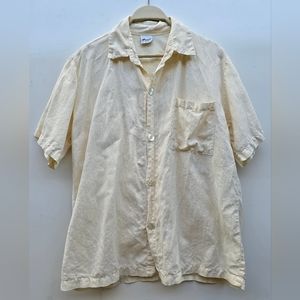 CP Shades Linen Button-down Shirt Butter Yellow Mens S Unisex Natural